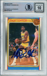 1988-89 Fleer All Star Team #123 Magic Johnson Los Angeles Lakers BGS Auto 10