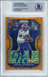2020 Panini Orange Disco #398 Justin Jefferson RC Minnesota Vikings BGS Auto 10