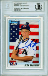 2010 Bowman Draft Prospects #BDPP95 Alex Bregman RC Astros BGS Autograph 10