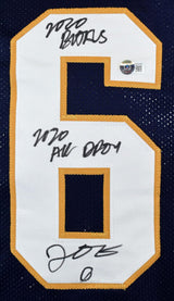 Jeremiah Owusu-Koramoah Signed Blue College Style Jersey w/2 Insc.-BeckettW Holo