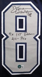 Darren Woodson Autographed Blue w Grey Num Pro Style Jersey Insc- Beckett W *Blk