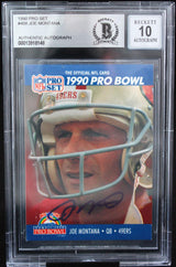 1990 Pro Set #408 Joe Montana Auto San Francisco 49ers BGS Autograph 10