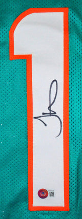 Tyreek Hill Autographed Teal Pro Style Jersey-Beckett W Hologram *Black