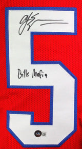 AJ Epenesa Autographed Red Pro Style Jersey w/ Bills Mafia- Beckett W *Black