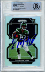 2021 Panini Prizm Silver Rookie Variations #346 Elijah Moore Jets BGS Auto 10