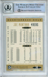 1992 Pro Line Portraits QB Gold #14 Joe Montana San Francisco 49ers BGS Auto 10