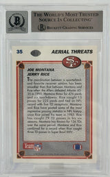 1991 Upper Deck #35 Aerial Threats Joe Montana Auto SF 49ers BGS Aut0 10