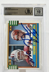 1990 Topps #229A Joe Montana Boomer Esiason Dual Signed BGS Autograph 10