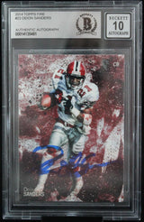 2014 Topps Fire #23 Deion Sanders Dallas Cowboys BGS Autograph 10