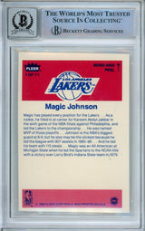1986-87 Fleer Stickers #7 Magic Johnson Lakers BGS Autograph 10