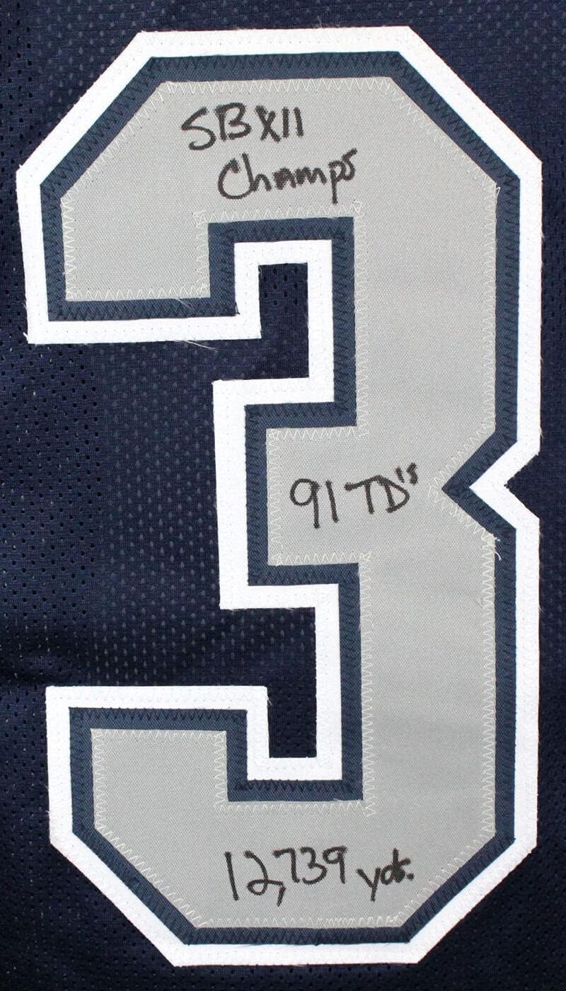 Tony Dorsett Autographed Blue Pro Style Jersey w/5 Stats- Beckett W Hologram