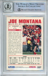 1992 Skybox Impact #227 Joe Montana San Francisco 49ers BGS Autograph 10