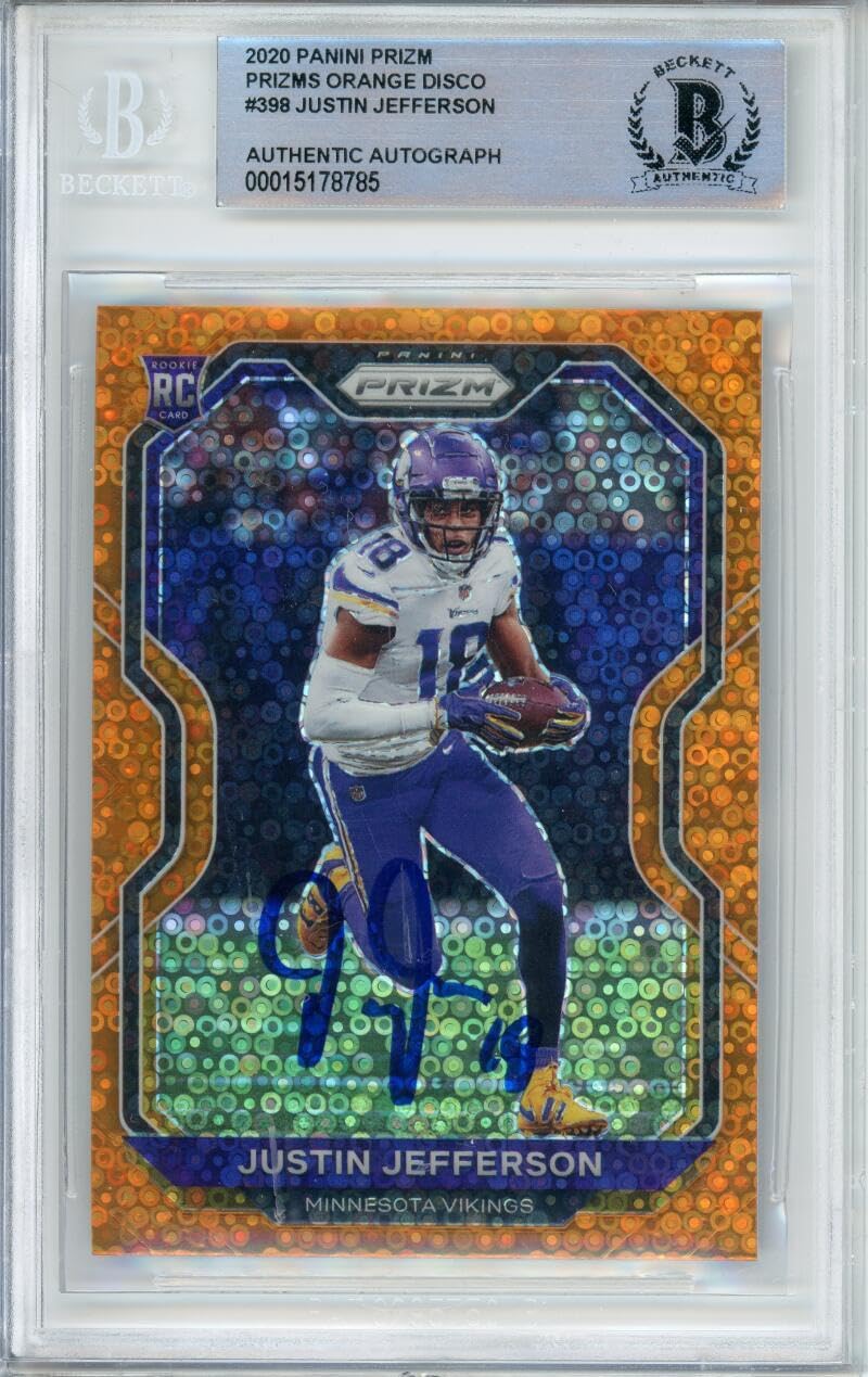 2020 Panini Orange Disco #398 Justin Jefferson RC Minnesota Vikings BGS Auto 10