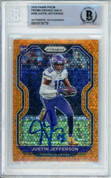 2020 Panini Orange Disco #398 Justin Jefferson RC Minnesota Vikings BGS Auto 10