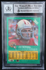 1991 Fleer #360 Joe Montana Auto San Francisco 49ers BGS Autograph 10