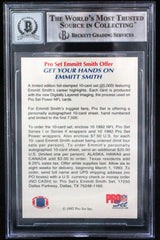1992 Pro Set #1 Emmitt Smith Auto Dallas Cowboys BGS Autograph 10