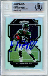 2021 Panini Prizm Silver Rookie Variations #346 Elijah Moore Jets BGS Auto 10
