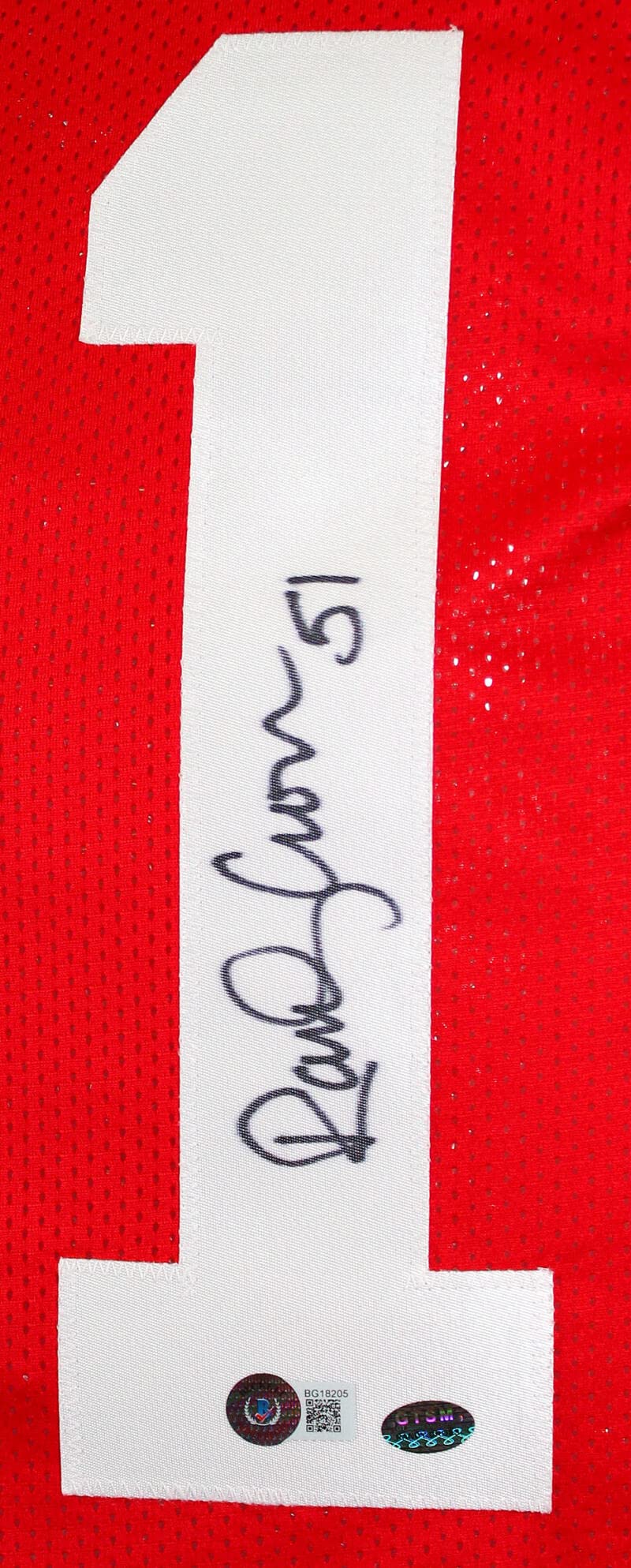 Randy Cross Autographed Red Pro Style Jersey-Beckett Hologram *Black
