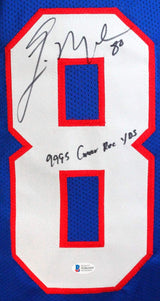 Eric Moulds Autographed Blue Pro Style Jersey W/ Insc- Beckett W *Black