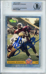 1993 Classic #58 Michael Strahan RC New York Giants BGS Autograph 10