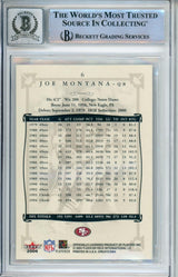 2004 Fleer Greats of the Game #6 Joe Montana Auto San Francisco 49ers BGS Auto