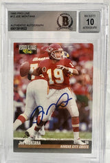 1995 Pro Line #12 Joe Montana Auto Kansas City Chiefs BGS Autograph 10