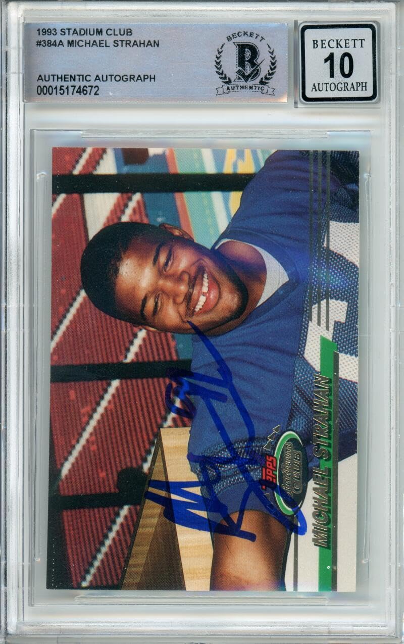 1993 Topps Stadium Club #384A Michael Strahan RC New York Giants BGS Auto 10