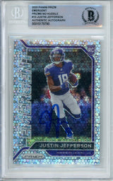 2020 Panini Prizm Emergent No Huddle #10 Justin Jefferson RC Vikings BGS Auto 10