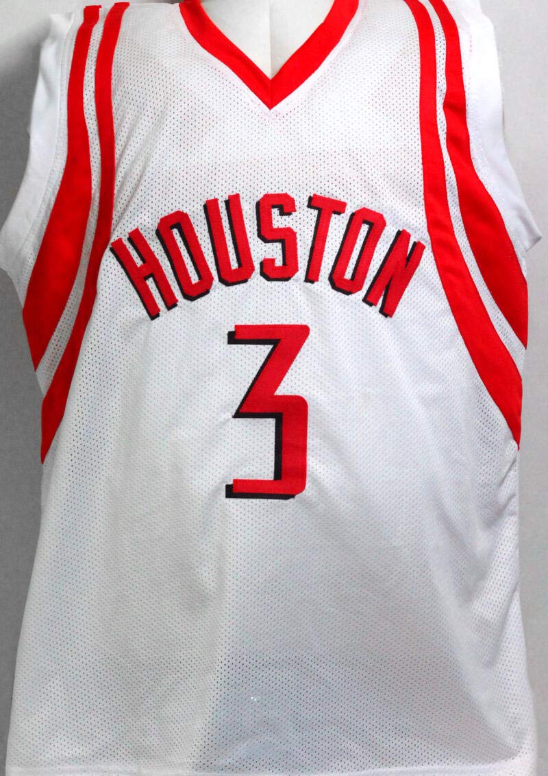 Steve Francis Autographed White w/ Red Pro Style Jersey- Beckett Witness *Black