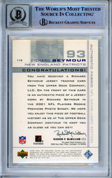 2001 Upper Deck SP Game Used Edition #119 Richard Seymour RC BGS Autograph 10