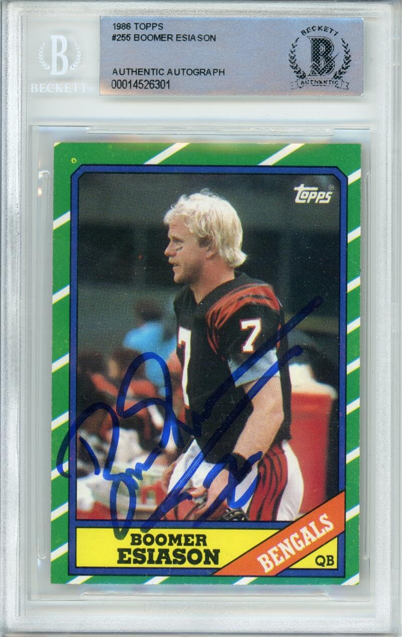 1986 Topps #255 Boomer Esiason RC Cincinnati Bengals BGS Autograph 10