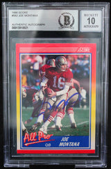 1990 Score #582 Joe Montana Auto San Francisco 49ers BGS Autograph 10