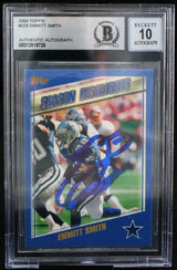 2000 Topps #328 Emmitt Smith Auto Dallas Cowboys BGS Autograph 10