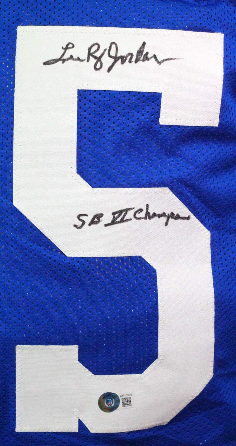 Lee Roy Jordan Autographed Blue Pro Style Jersey w/ White Num- Beckett W *Black