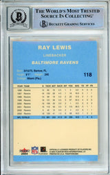 2004 Fleer Tradition Blue #118 Ray Lewis Baltimore Ravens BGS Autograph 10