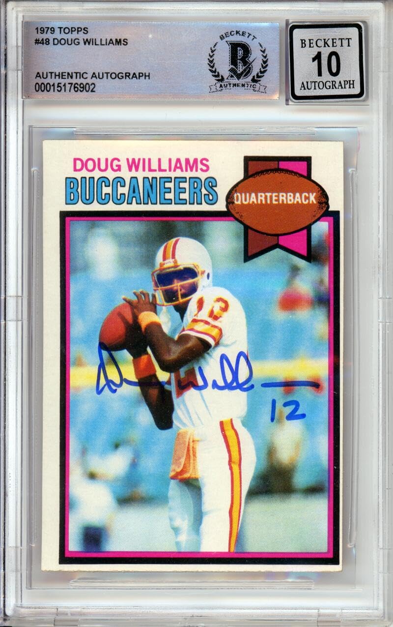1979 Topps #48 Doug Williams RC Tampa Bay Buccaneer's BGS Autograph 10