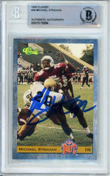1993 Classic #58 Michael Strahan RC New York Giants BGS Autograph 10