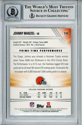 2014 Topps Prime #144A Johnny Manziel RC Cleveland Browns BGS Autograph 10