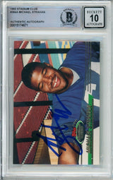 1993 Topps Stadium Club #384A Michael Strahan RC New York Giants BGS Auto 10