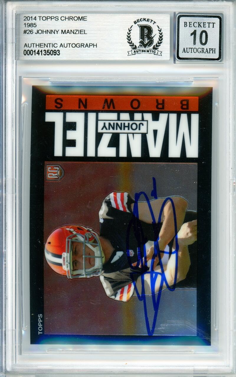 2014 Topps Chrome 1985 #26 Johnny Manziel RC Cleveland Browns BGS Autograph 10