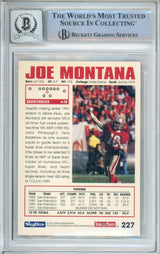 1992 Skybox Impact #227 Joe Montana San Francisco 49ers BGS Autograph 10