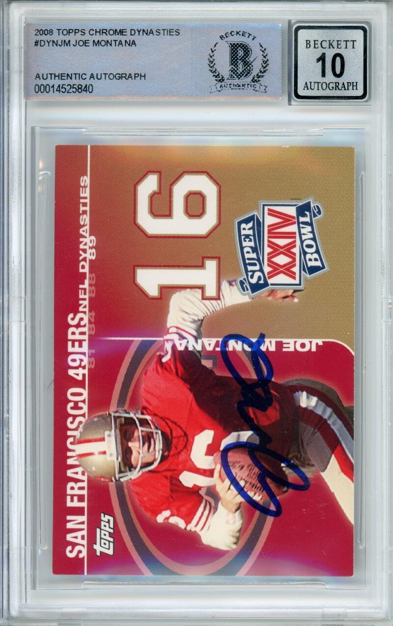 2008 Topps Chrome Dynasties #DYNJM Joe Montana San Francisco 49ers BGS Autograph