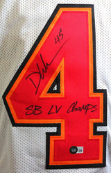 Devin White Autographed White Pro Style Jersey w/ SB Champs- Beckett W *Black