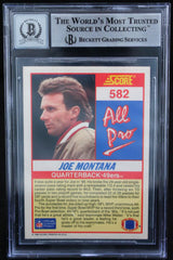 1990 Score #582 Joe Montana Auto San Francisco 49ers BGS Autograph 10