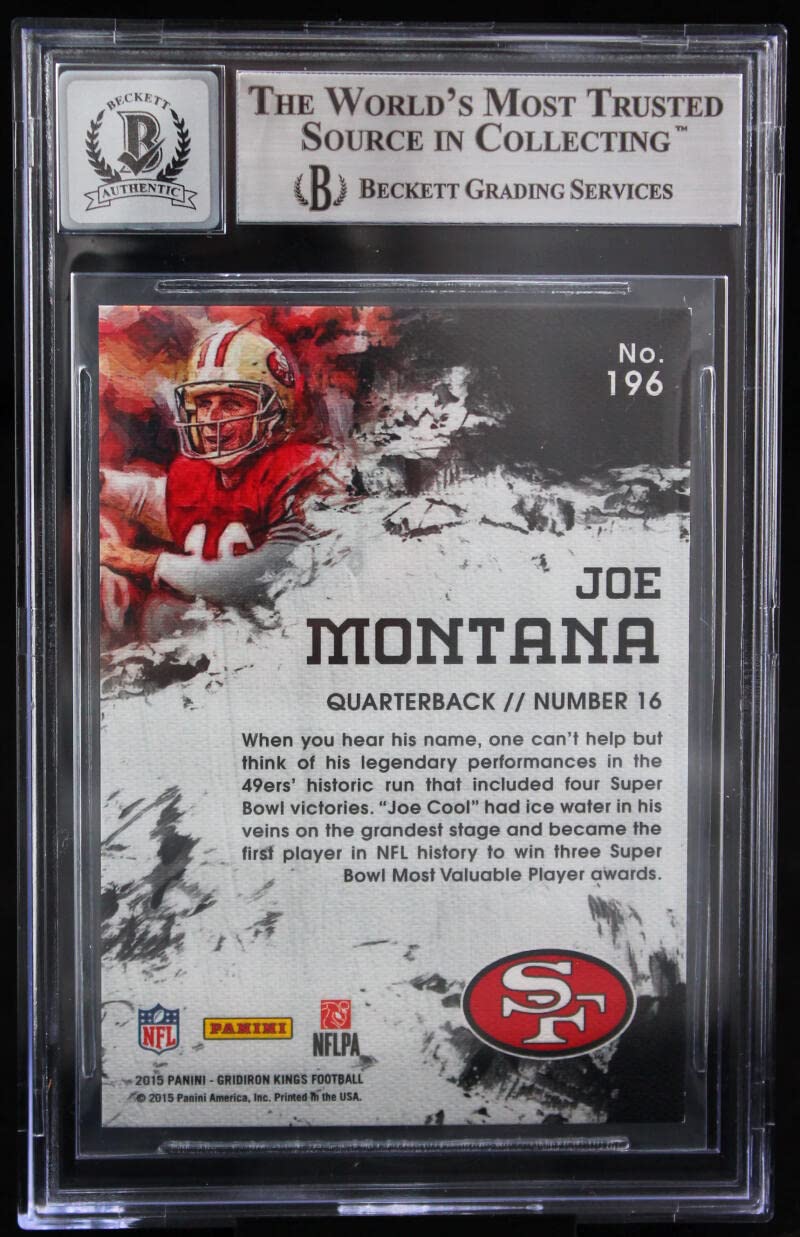 2015 Gridiron Kings #196 Joe Montana Auto San Francisco 49ers BGS Autograph 10
