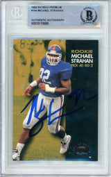 1993 Skybox Premium #144 Michael Strahan RC New York Giants BGS Autograph 10