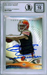 2014 Topps Platinum #126 Johnny Manziel RC Cleveland Browns BGS Autograph 10