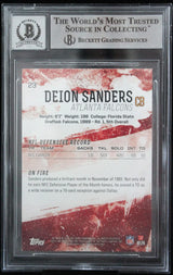 2014 Topps Fire #23 Deion Sanders Dallas Cowboys BGS Autograph 10