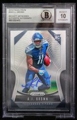 2019 Panini Prizm #344 AJ Brown Tennessee Titans BGS Autograph 10