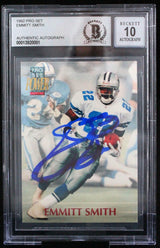 1992 Pro Set #1 Emmitt Smith Auto Dallas Cowboys BGS Autograph 10